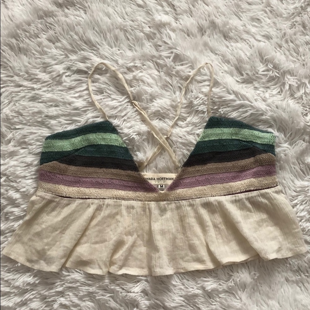 Colorful striped bralette top